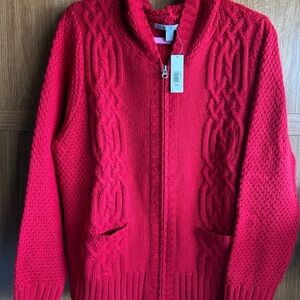 NWT Old Navy Red Cable Knit Cardigan Sweater XXL